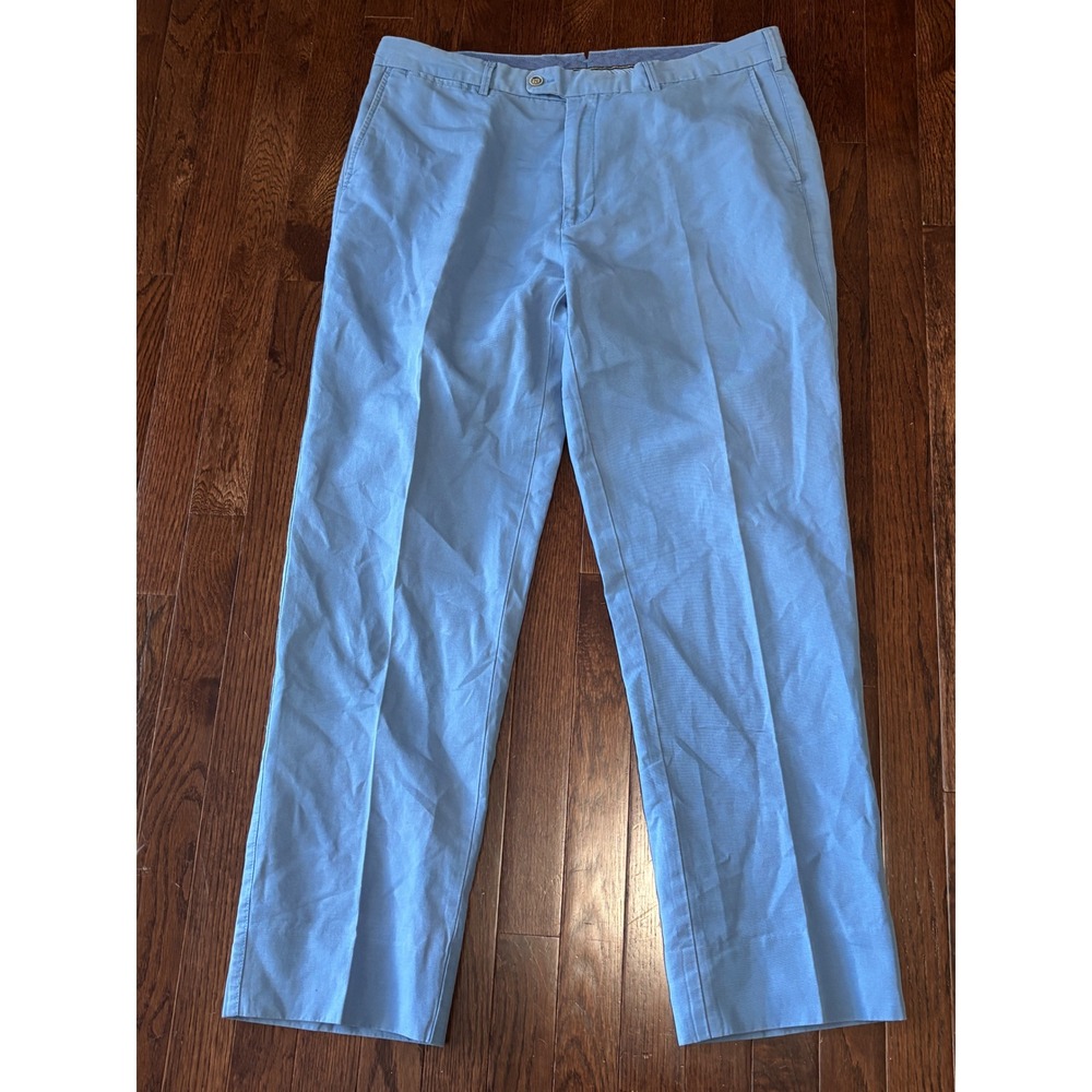 Peter Millar Crown Cool Mens 36 Blue Linen Cotton Blend Trousers MS17B86
